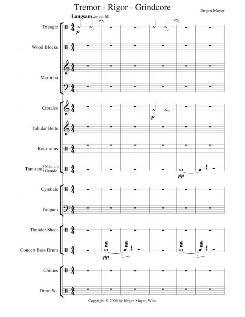 Juergen Mayer - Tremor-Rigor-Grindcore First Page of Score