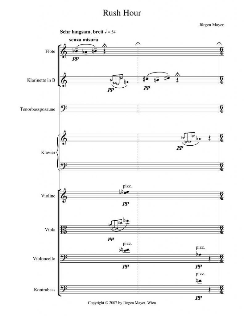 Juergen Mayer - Rush Hour (first page of score) Picture